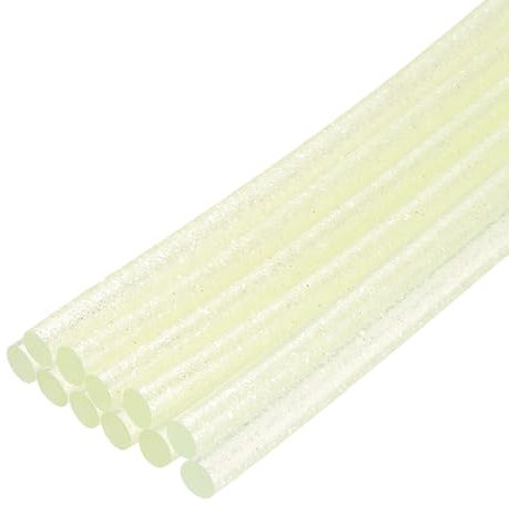 sourcing map Mini Hot Glue Sticks for Glue Gun 7mm x 200mm Glitter Transparent Yellow 12pcs