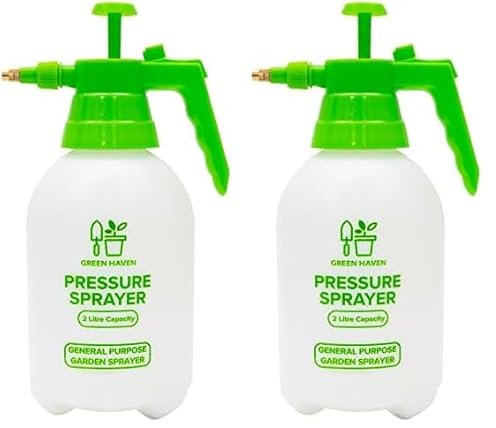 GREEN HAVEN 2 Litre Pump Action Pressure Sprayer –Pump sprayer with Adjustable Sprayer & Carrying Strap | High-Pressure Pump Spray for Weed Killer Pesticides Fungicides Cleaning | Water Sprayer Bottle