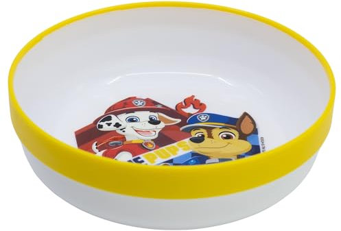 Cuenco infantil reutilizable bicolor con base antideslizante de La Patrulla Canina