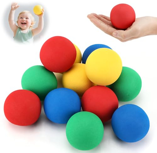 Tapvai 12 Stück Softbälle Kinder, 6 cm Durchmesser aus Eva Material | Schaumstoffball Schaumstoffbälle, Schaumstoff Ball für Indoor Spiele und Familienaktivitäten für Jungen und Mädchen