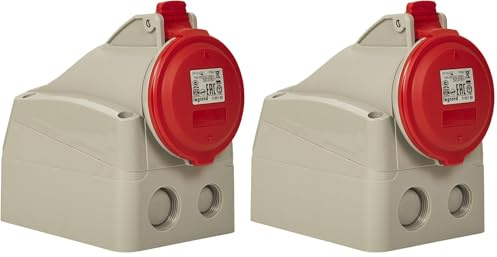 Legrand 555159 Prise saillie fixe P17 IP44 16A, 380V~ à 415V~, 3P+N+T (Lot de 2)