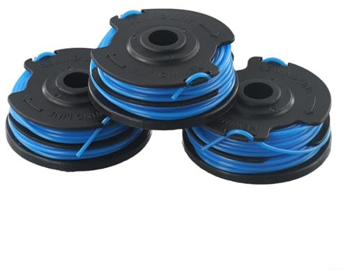 MoSundi Trimmerdraht, Ersatzspule und Schnur für WOLF GT840 GT850 GT-F10 Rasenmäher Rasentrimmer, 0,6 mm, 2 x 5 m Spulen (3 Stück)