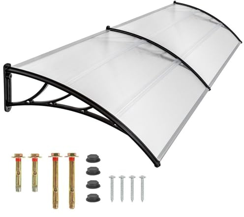 L6NqIAG 2M Awning Door Canopy Outdoor Waterproof Awnings Porch Shade Shelter Front Back Awning Window Shelter Patio Shade Cover Porch Rain Shelter(150cm)