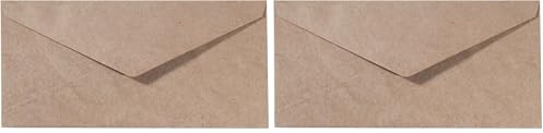 Vaessen Creative Florence Briefumschläge DIN lang Kraft Braun, 25 Stück, für Geburtstagskarten, passende Faltkarten Erhältlich (Packung mit 2)