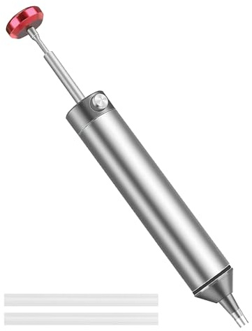 Premium Solder Sucker Pump Desoldering Tool Heat Resistant Silicone Nozzle | High-Power Solder Removal Pump with Anti-Clogging, One-Hand Operation Tool for PCB Repair, Electronic Professional Welding