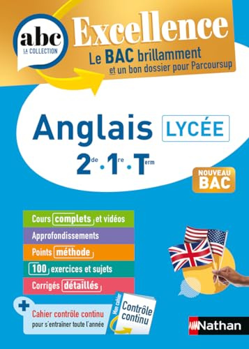Anglais Lycée (2de-1re-Terminale) - ABC Excellence - Bac 2027 - Enseignement commun - Cours complets, Notions-clés et vidéos, Points méthode, Exercices et corrigés détaillés