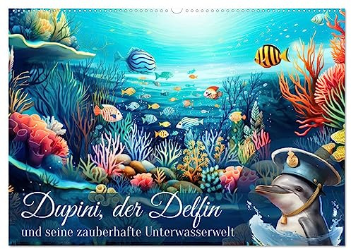 Dupini, der Delfin, und seine zauberhafte Unterwasserwelt (Wandkalender 2026 DIN A2 quer), CALVENDO Monatskalender: Entdeckungsreise unter Wasser (CALVENDO Wissen)