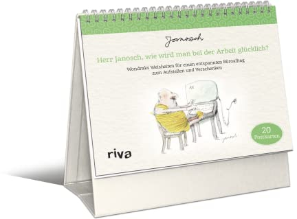 Herr Janosch, wie wird man bei der Arbeit glücklich?: Wondraks Weisheiten für einen entspannten Büroalltag zum Aufstellen und Verschenken – 20 Postkarten. Das Geschenk für Kollegen