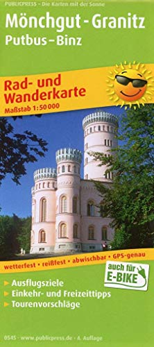 Mönchgut-Granitz, Putbus - Binz: Rad- und Wanderkarte mit Ausflugszielen, Einkehr- & Freizeittipps, wetterfest, reißfest, abwischbar, GPS-genau. 1:50000 (Rad- und Wanderkarte: RuWK)