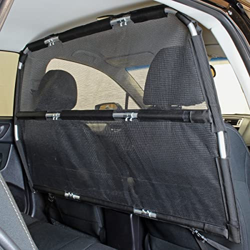 Deluxe Dog Barrier 56 Wide Ideal for Trucks Large SUVs Full Sized Sedans Pet Restraint Car Backseat Divider Vehicle Gate Cargo Area Travel Trunk Mesh Net Screen Shield Behind Front Rear Seats