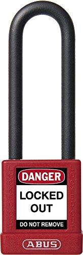 ABUS 59116 75 mm Nicht Leitendem Lock Out Anhänger Aus Eloxiertem Aluminium Vorhängeschloss, Bügel Lang, Rot