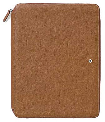 Graf von Faber-Castell 118948 - Schreibmappe DIN A4 Epsom Cognac, mit Tablet Fach und Notizbuch