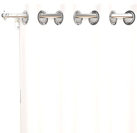 Soleil d'ocre Cortina Lisa con Ojales Antiarrugas Alix, Blanco, 140 x 180 cm