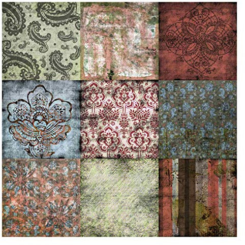 Bilderwelten Barock Mustertapete Edel inkl. Kleister 192x192cm - Vliestapete Made in Germany - Barock Tapete Wohnzimmer - Barocktapete Klassisch - Tapete Ornamente Barock Schlafzimmer Flur T_2049