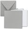 Quadratisches Falt-Karten-Set I 15 x 15 cm - mit Brief-Umschlägen & Einlege-Blätter I Hellgrau I 25 Stück I KomplettpaketI Qualitätsmarke: FarbenFroh® von GUSTAV NEUSER®