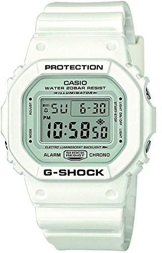Casio G-SHOCK Reloj Digital, 20 BAR, Blanco, para Hombre, DW-5600MW-7ER