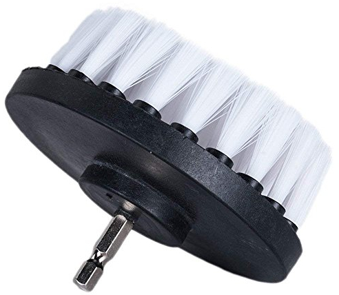 DUOSHIDA Brosse de nettoyage 12,7 cm Poils doux Blanc Manche à changement rapide
