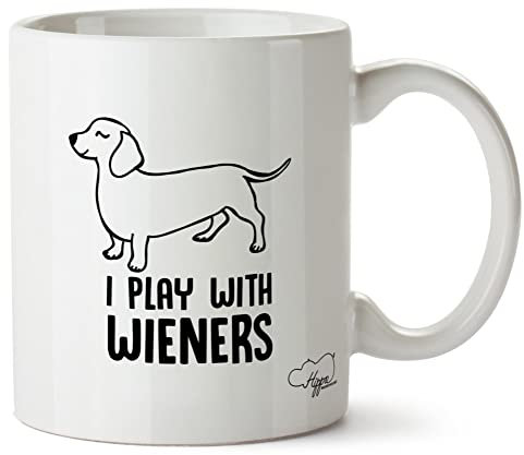Hippowarehouse I Play with Weiners - Dachshund Sausage Dog Printed Mug Cup Ceramic 10oz