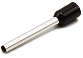 Hilpress Aderendhülsen 1,5 L schwarz, Stiftkabelschuh, Pin, Kupfer, Bronze, PVC, 1,5 mm², 18 mm, 100 Stück