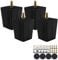 Height Sofa Legs Wooden Furniture Legs,Set of 4 Height Wood Sofa Legs 6cm Solid Replacement Furniture Legs Armchair Cabinet Feet M8 Bolt with Mounting Plate & Screws for Ottoman Couch Dresser Black