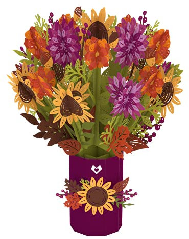 Lovepop® Sonnenblumenstrauß aus Papier 3D Pop-Up Papierblumen Bouquet für Geburtstag, Jahrestag, Hochzeitstag, Daneschön, Weltfrauentag sunflower | mit Notizkarte & Umschlag