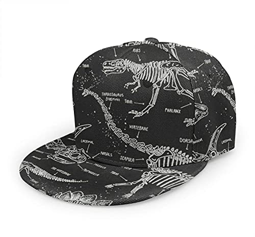 Oaieltj Unisex Baseball Cap Erwachsene Teens Adjustable Snapback Flat Brim Baseball Cap Cool Hip Hop Hat, Jurassic Dinosaurier, One size
