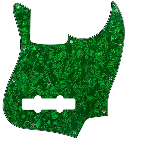 Pickguard Scratch Plate Pickguard Für 11 Löcher 4 String Jazz Bass Gitarre Pickguard Scratch Plate (Color : 4 Ply Green Pearl)