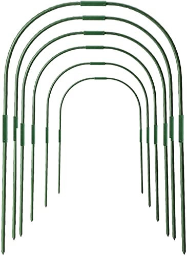 WERTSWF - Juego de 6 Arcos de Invernadero de Acero con Revestimiento de plástico extraíble para macizos elevados, Color Verde