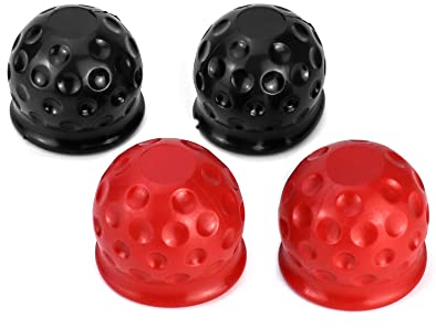 QWORK 4 Stück Anhängerkupplung Abdeckung, 50 mm Gummi Anhängerkupplung Schutzkappe Anhängerkupplung Kugelkopf für Anhänger PKW LKW RV