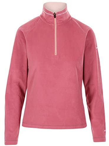 Trespass Womens Fleece Jacket Skylar - Microfleece, Airtrap, 1/2 Zip Neck, Contrast Inner Collar and Trims, Knitted, 100% Polyester Rose Blush