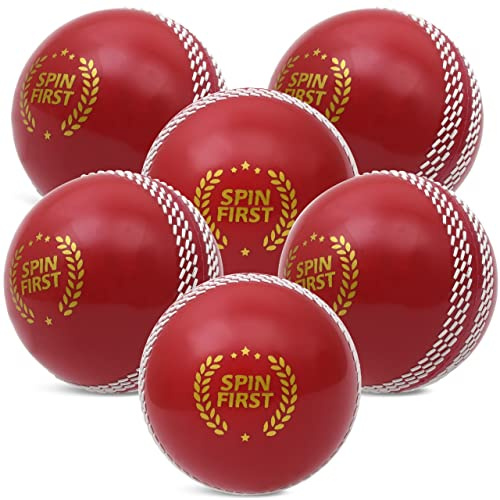 Vind cricketbollar – luftihåliga träningsbollar – inomhus och utomhus mjuk träning cricketboll för träning (röd)