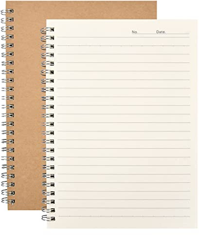 2er Set Spiralnotizbuch A5 Liniert 100g Papier für Schule & Büro | A5 Spiralnotizbücher, 100 Blatt liniert 100g. Ideal für Schule, Büro, Studium, Rezepte, Skizzen, Journaling & Geschenk.