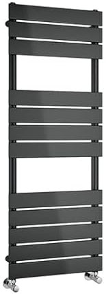 ZAMUNA Heated Towel Rail Radiator Rad Warmer for Bathroom Central Heating Flat Panel Anthracite 1200 x 450