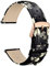WOCCI 22mm Blumen Uhrenarmband für Damen, Echtes Leder, Schnellverschluss, Roségoldener Schnalle (Asche Blüht)