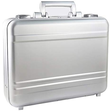 Metal Aluminium Briefcase Portable Lockable Equipment Tool Box Measurement Instrument Carrying Case for Office Business Trip - Silver