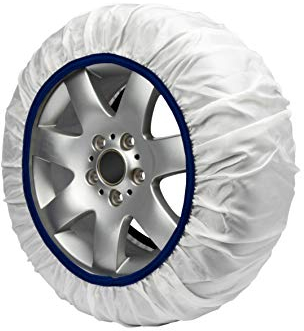 Schneesocken - Größe L - Größe 185/70 R15 geeignet auf eisigen und schneebedeckten Straßen - Schneeketten aus Stoff - 2er Set