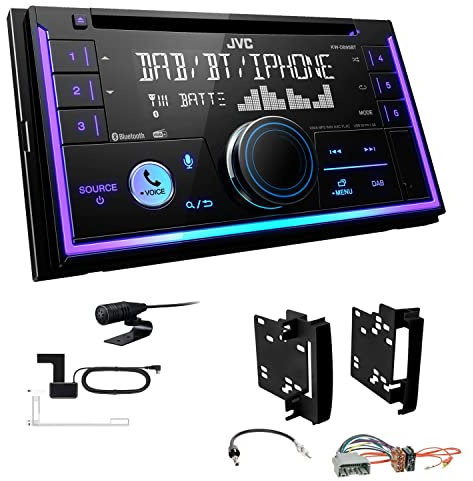 JVC KW-DB95BT 2-DIN Autoradio CD-Receiver Digitalradio DAB+ Bluetooth USB passend für Dodge Nitro 2007-2010 schwarz