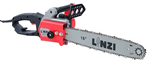 LINZI Motosega Elettrica 16 Pollici 1300W Portatile con Catena Extra, per Taglio di Legno di Alberi da Giardino 101732