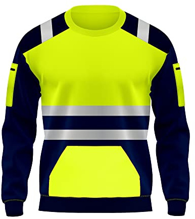 mymixtrendz Hi Viz girocollo in pile felpe ad alta visibilità sicurezza lavoro morbido caldo accogliente pile top S/2XL