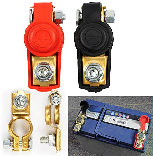 Batteriepolklemmen Set 12V / 24V Batterieklemmen Autobatterie PKW Pol Klemme KFZ Batterieanschluss Battery Terminal für Boot Van