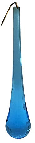 Christoph Palme Kristallglas Tropfen Sapphire Blau 100 × 19 mm mit Haken – hochwertiger Behang für Lüster, Fenster und Dekoration