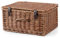 Natural Dyed Wicker Hampers with Lid Perfect for Gift Hampers Shelf Basket Wardrobe Organizor Underbed Storage Retail Display Basket (Brown, Small)