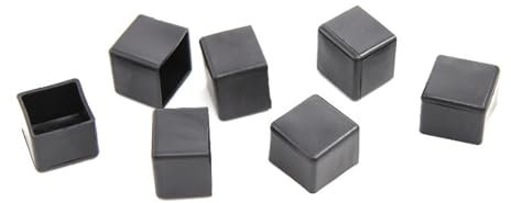 Leliafleury Lot de 10 embouts carrés en caoutchouc antidérapants pour pieds de chaise, tables, bureaux - 40 x 40 mm - Noir