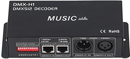 RGB LED Decorder, DMX Decorder, 4 Kanal DMX 512 Decorder Einstellbare RGB Dimmung LED Decorder Controller für Bars Hotels Sober Bars (8A pro Kanal)