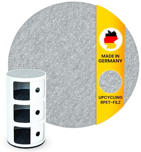 Kartell Componibili Auflage aus Wollfilz - Made in Germany - Kartell Nachttisch Rund Filzunterlage waschbar - runder Nachttisch Blumenuntersetzer Rund easy and green®