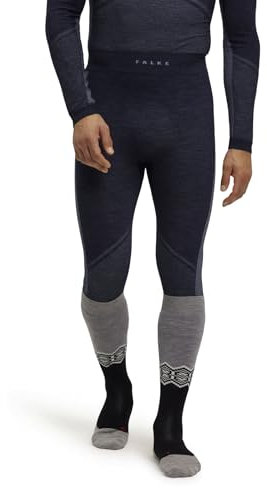 FALKE Herren Baselayer-Hose Wool-Tech 3/4 M Ti Wolle Funktionsmaterial schnelltrocknend 1 Stück, Blau Space Blue 6116 Trend, M