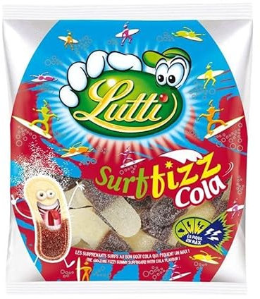 Gourmandise Pétillante: Bonbons Lutti Surfizz Cola 200g - Saveur Éffervescente et Rafraîchissante - Chocolats et Confiseries de Qualité - Le Lot De 4