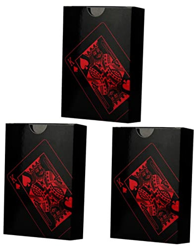 Abaodam 3sätze wasserdichte PVC Pokerkarten Kreatives Kartenspiel Mit Papierbox Rot Langlebige Biegsame Spielkarten Für Spaß Mit Familie Und Freunden