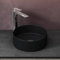 doporro Aufsatzwaschbecken Keramik Waschbecken Rund Waschschlae 31x31x11 cm Gäste-WC matt schwarz Handwaschbecken Waschtisch Brüssel203