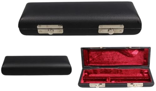 YoungMonic Piccolo Hartschalenkoffer für Flöte, Piccolo-Instrument, Kunstleder, schützender Halter und Tragetasche, Schwarz